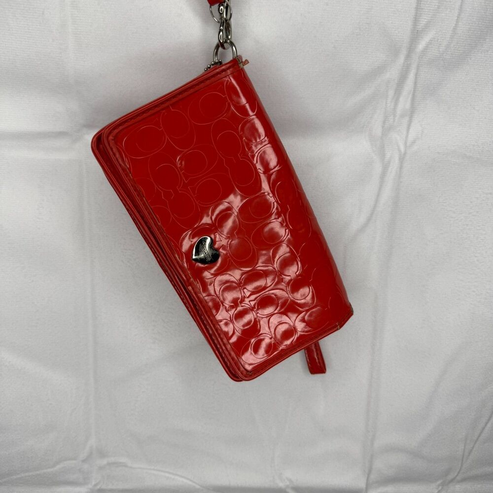 RED Coach Wristlet Wallet